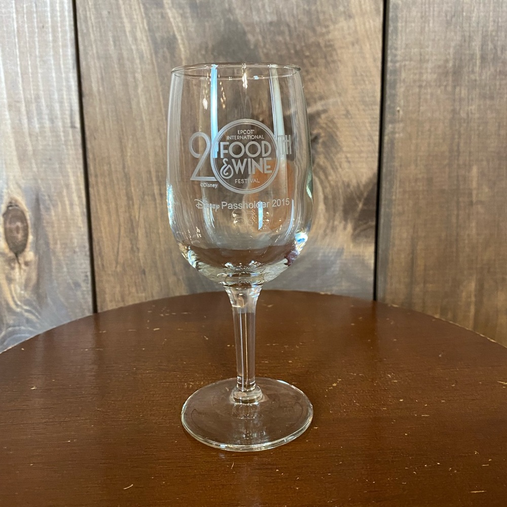 2015 Epcot Food & Wine 20th Anniversary Annual Passholder Wine Glass
